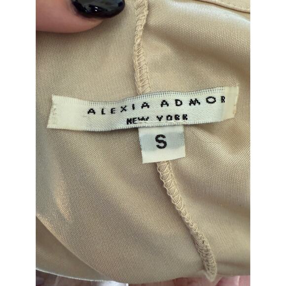 ALEXIA ADMOR | Y2K Style Burnout Silk Asymmetrical hem Mermaid Midi Dress Small - Picture 6 of 7